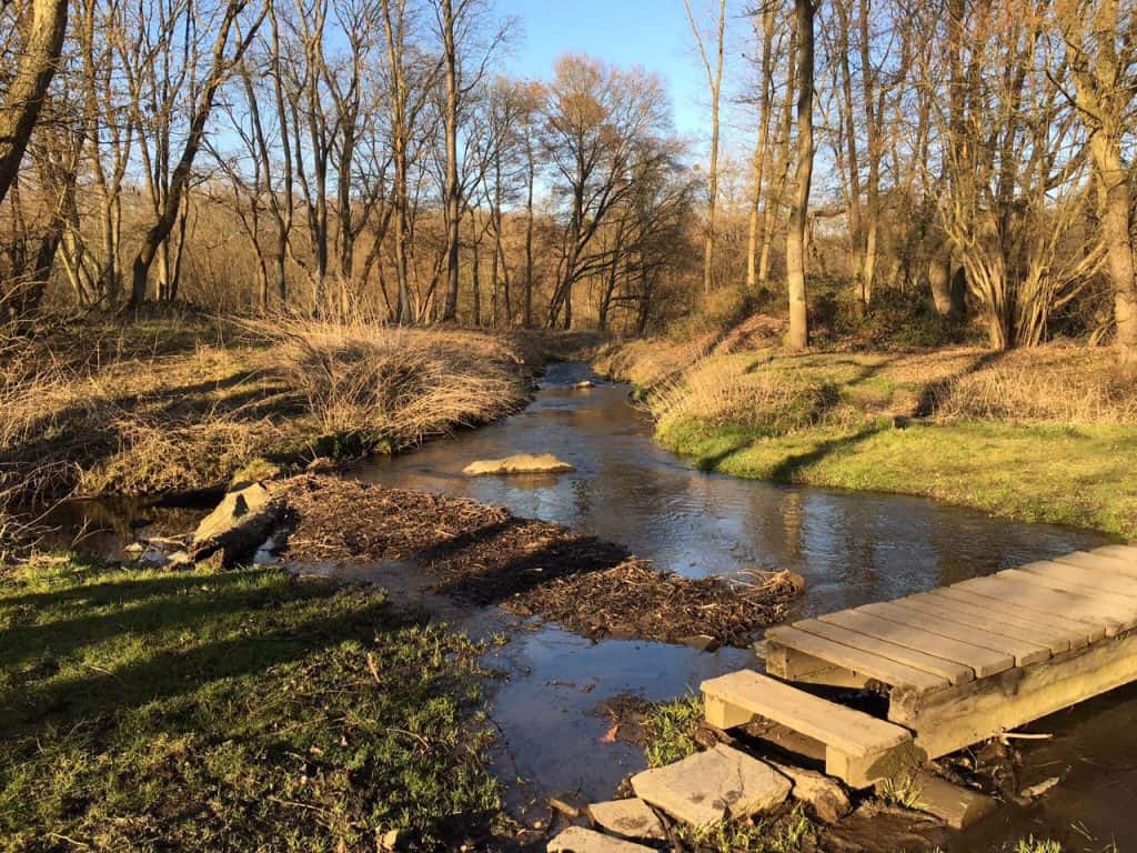 kleine Brücke über die Nette am Nette-Schieferpfad