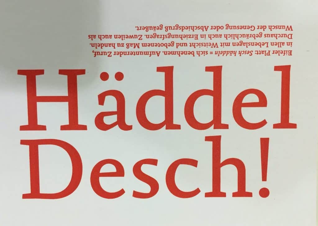 Häddel Desch, Eifeler Dialekt-Postkarte