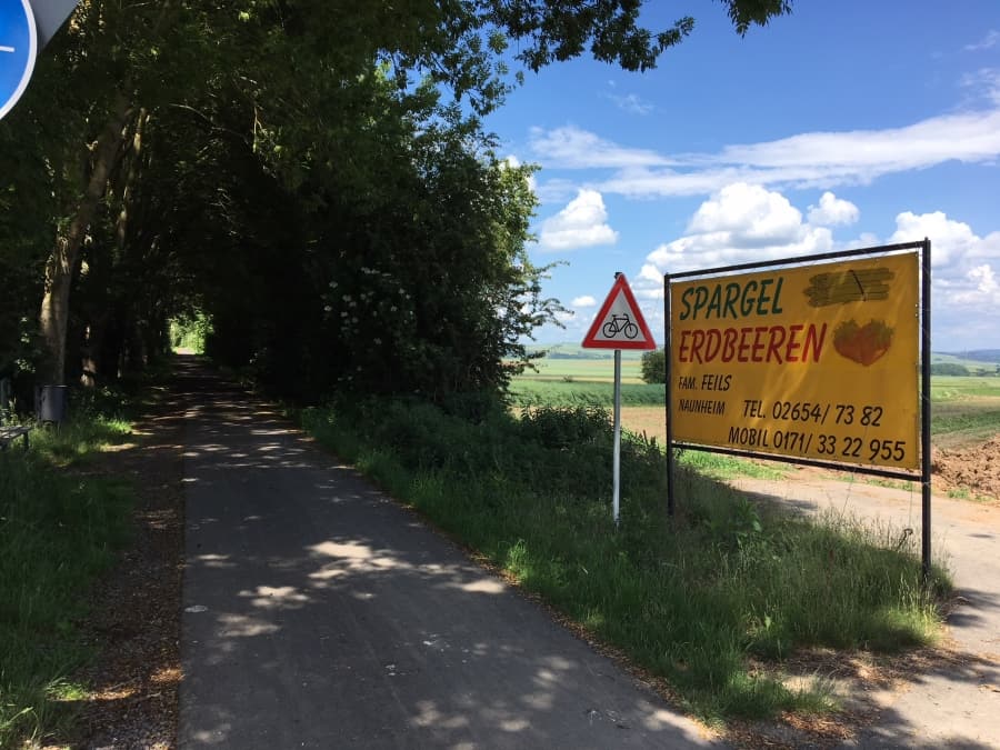 Der Maifeld-Radweg - Landschaft aktiv erleben,Maifeld-Radweg bei Naunheim Spargel