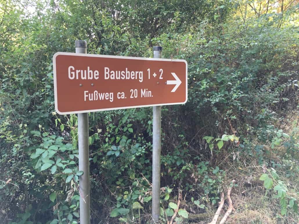 Grube Bausberg, Hinweisschild