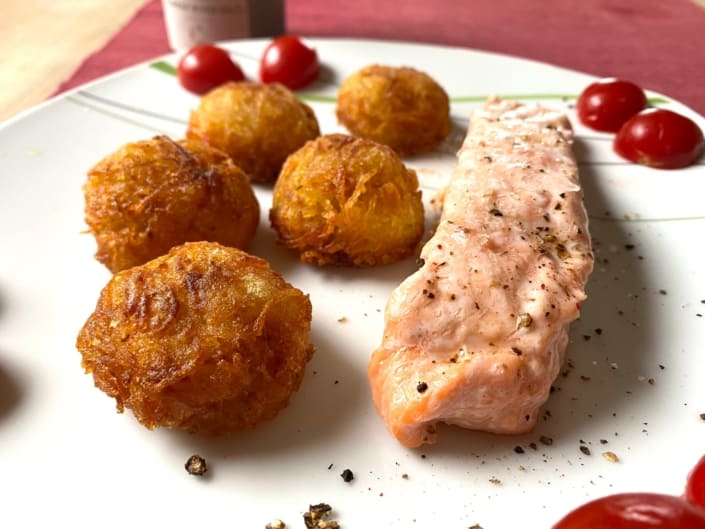 Kartoffelkrapfen mit Lachs Kartoffelkrapfen aus der Eifel