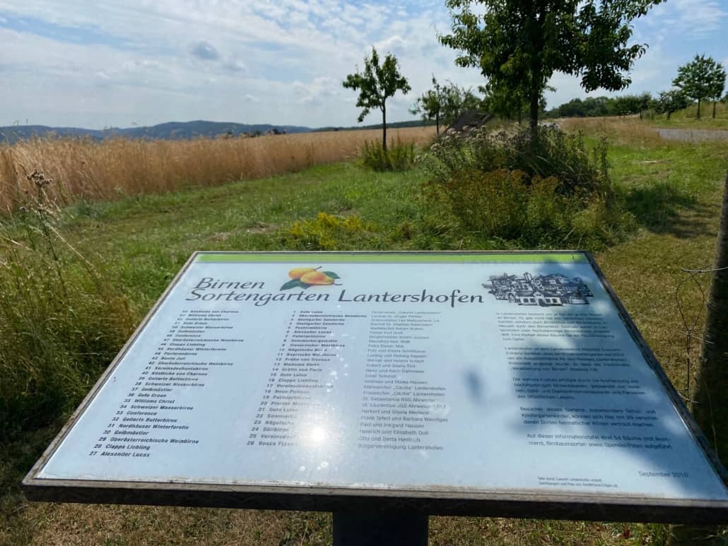 Der Birnen-Rundwanderweg in Lantershofen, BIrnensorten